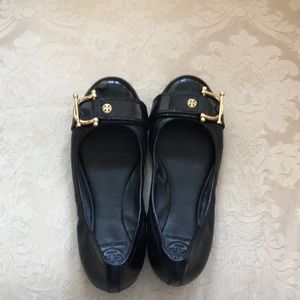 Tory Burch black patent leather flats
